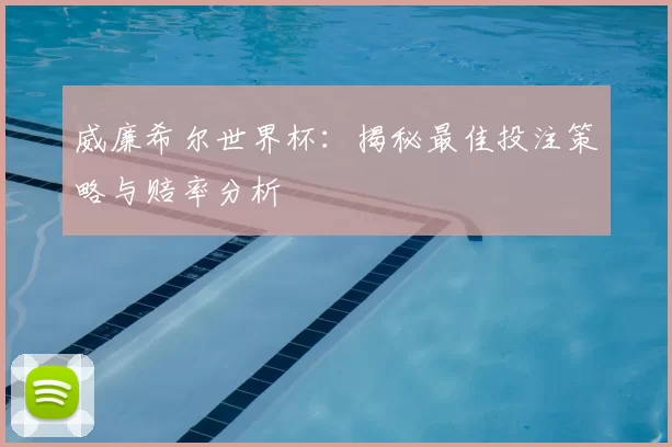 威廉希尔世界杯：揭秘最佳投注策略与赔率分析